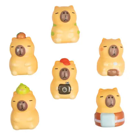 NEW! Set of 6 Mini Capybara Slow Rise Squishy Toys