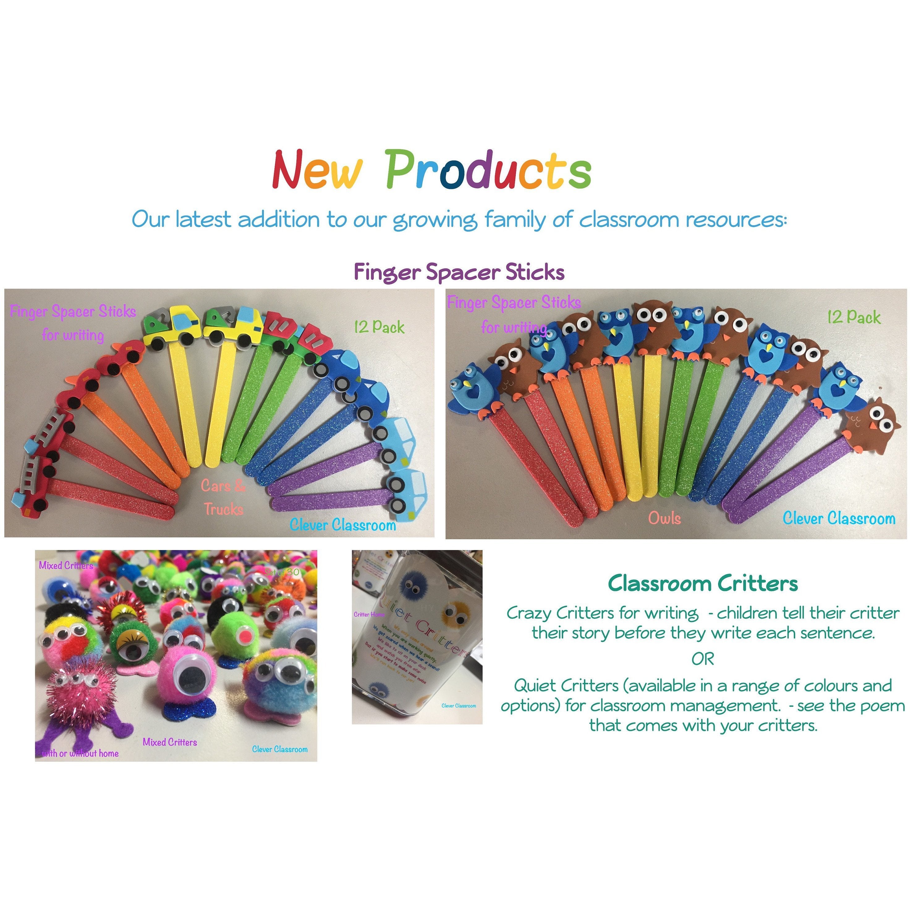 cleverclassroom-net-au - 12 Pack Highlight Reading Strips - Early Years Reading Tool - Reading Highlighters