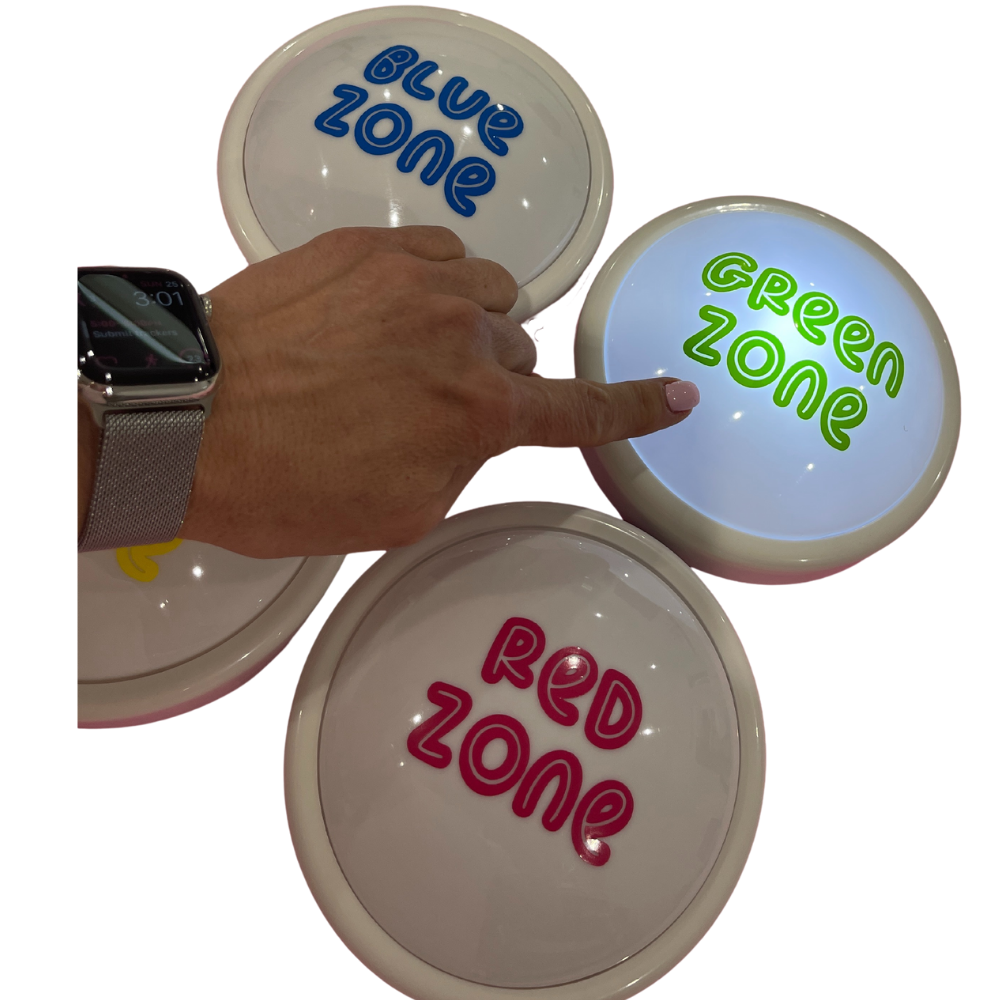 Dim Gray NEW!! - Zones of Regulation - Tap / Touch / Push Lights - for classroom use.
