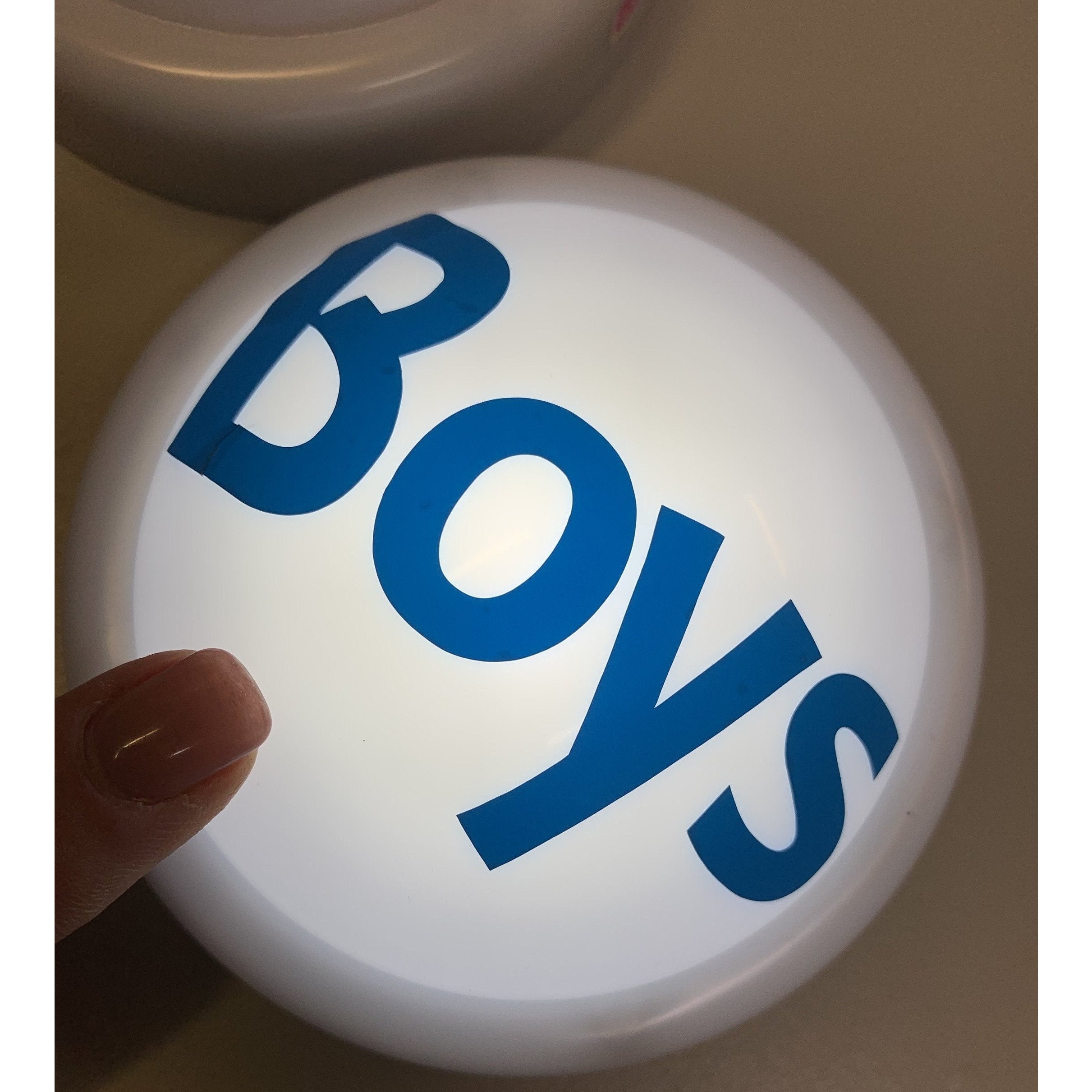 2 x small Tap / Touch / Push Lights -  for classroom use.  "Boys" and "Girls" - Clever Classroom