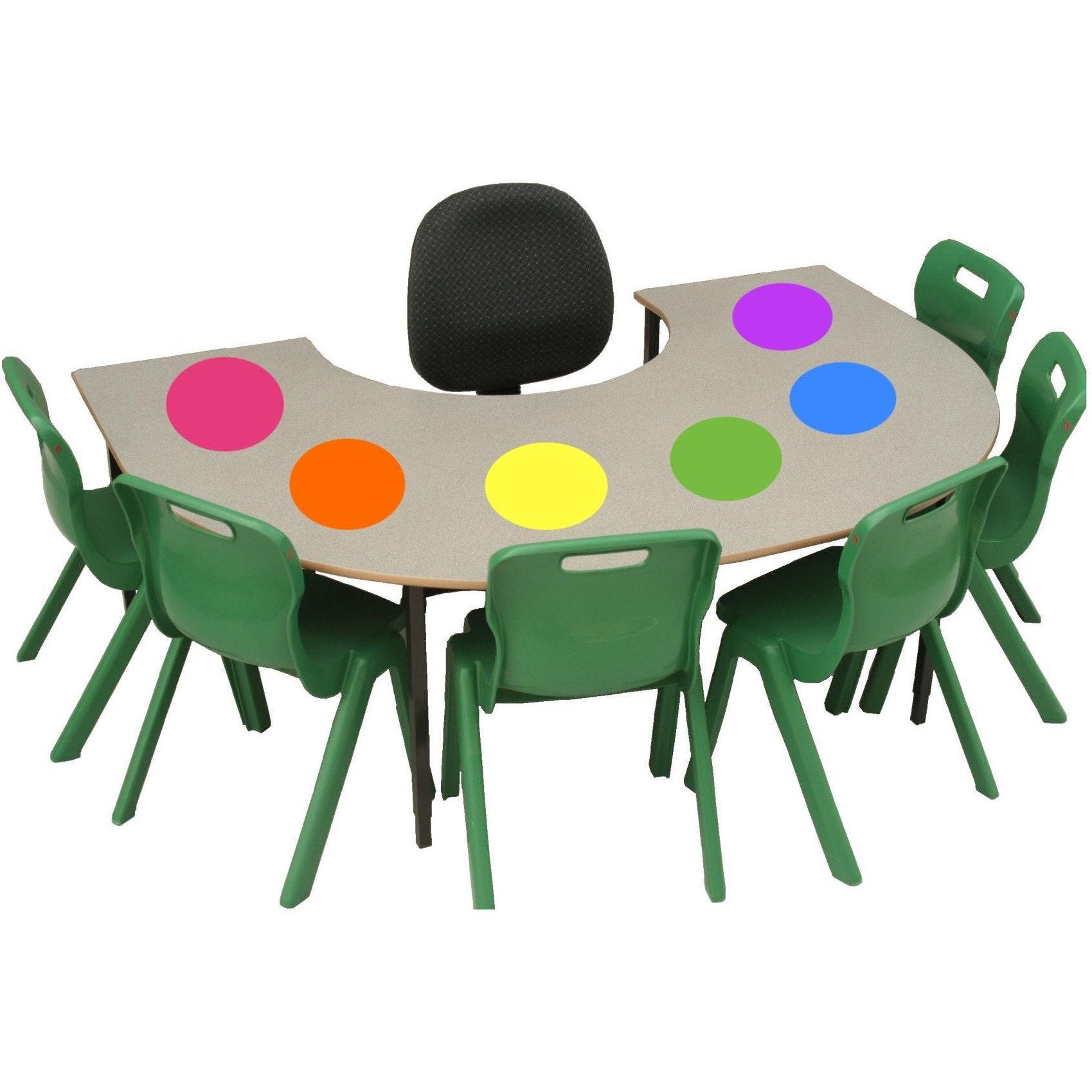 cleverclassroom-net-au - 29cm diameter Aus Made - Classroom Table Dots Dry Erase Circles - Dry Erase Desk Spots
