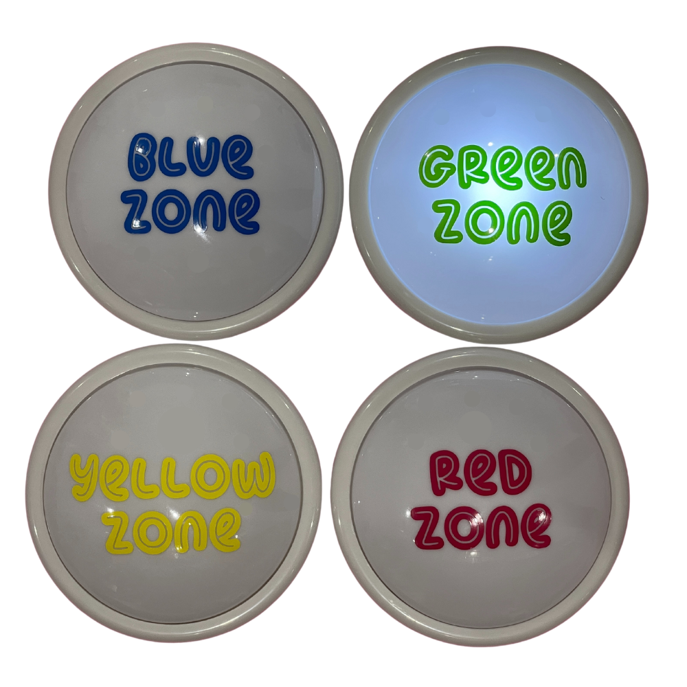 Zones of Regulation Tap / Touch / Push Lights for classroom use.