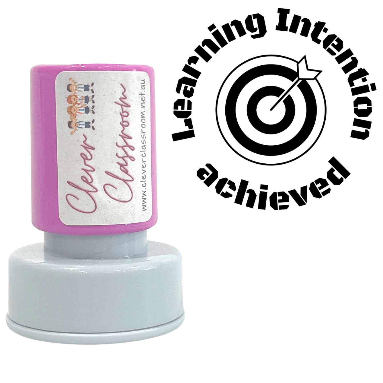 Gray Learning Intention Teacher Stamp Self-inking 30mm round