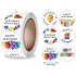 Light Gray Happy Birthday Bright Party 500 on a roll - Colourful Teacher Merit Stickers