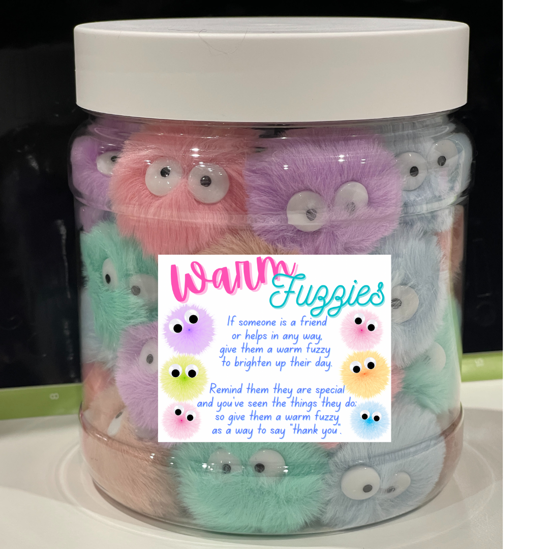 Dark Gray PASTEL Warm Fuzzies - Jar of 30 Warm Fuzzies