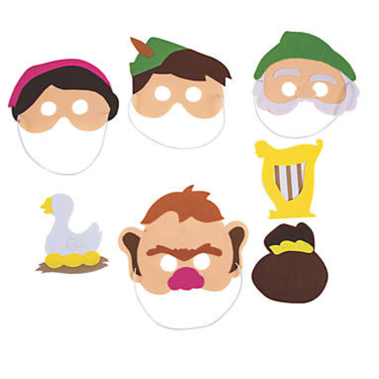 Saddle Brown Jack and the Beanstalk Story Masks in Felt