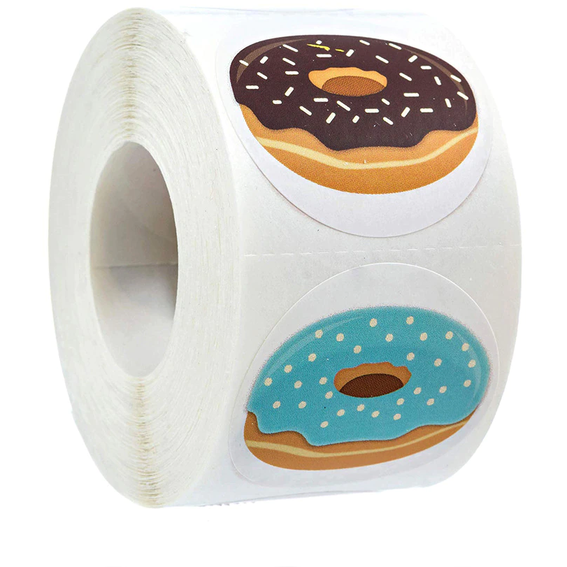 Light Gray *Donuts Stickers Pastels 500 on a roll - Colourful Teacher Merit Stickers
