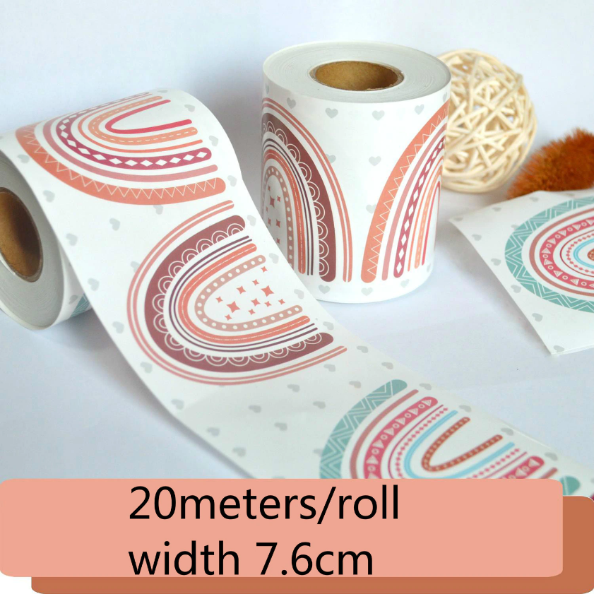 Light Gray Boho Rainbow Adhesive Classroom Border Roll