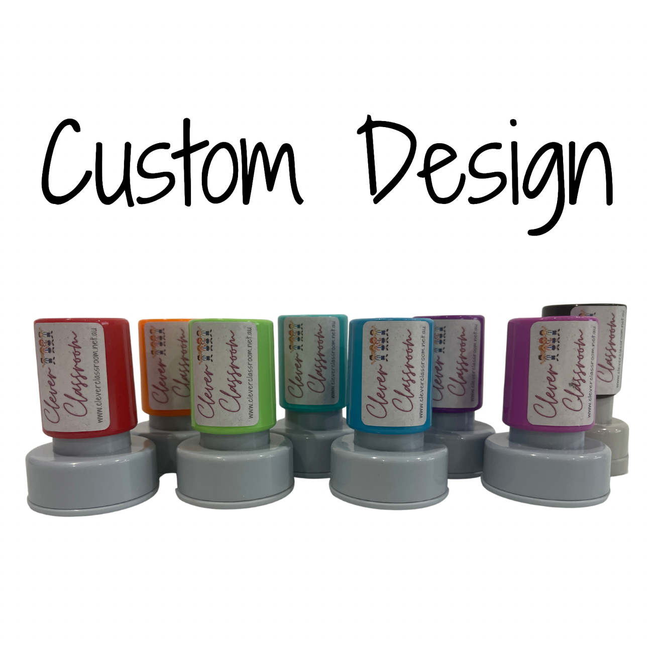 Dim Gray Custom Stamp - Round 30mm