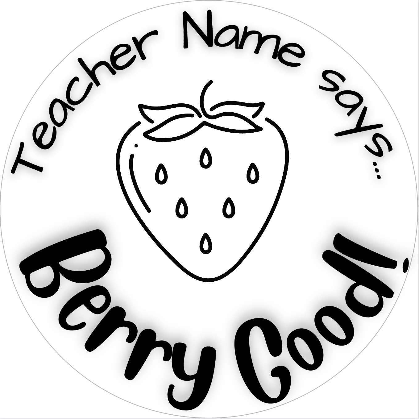 Lavender Berry Good! Teacher Stamp Self-inking 30mm round