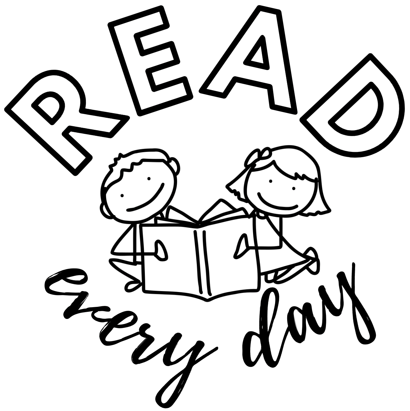 Black Please read every day Personalised Teacher Stamp Self-inking 30mm round