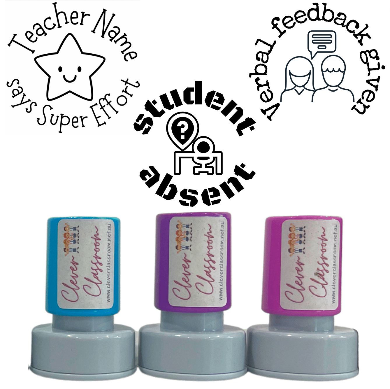 Light Slate Gray Stamp Set - 3 x Essentials Stamps 30mm