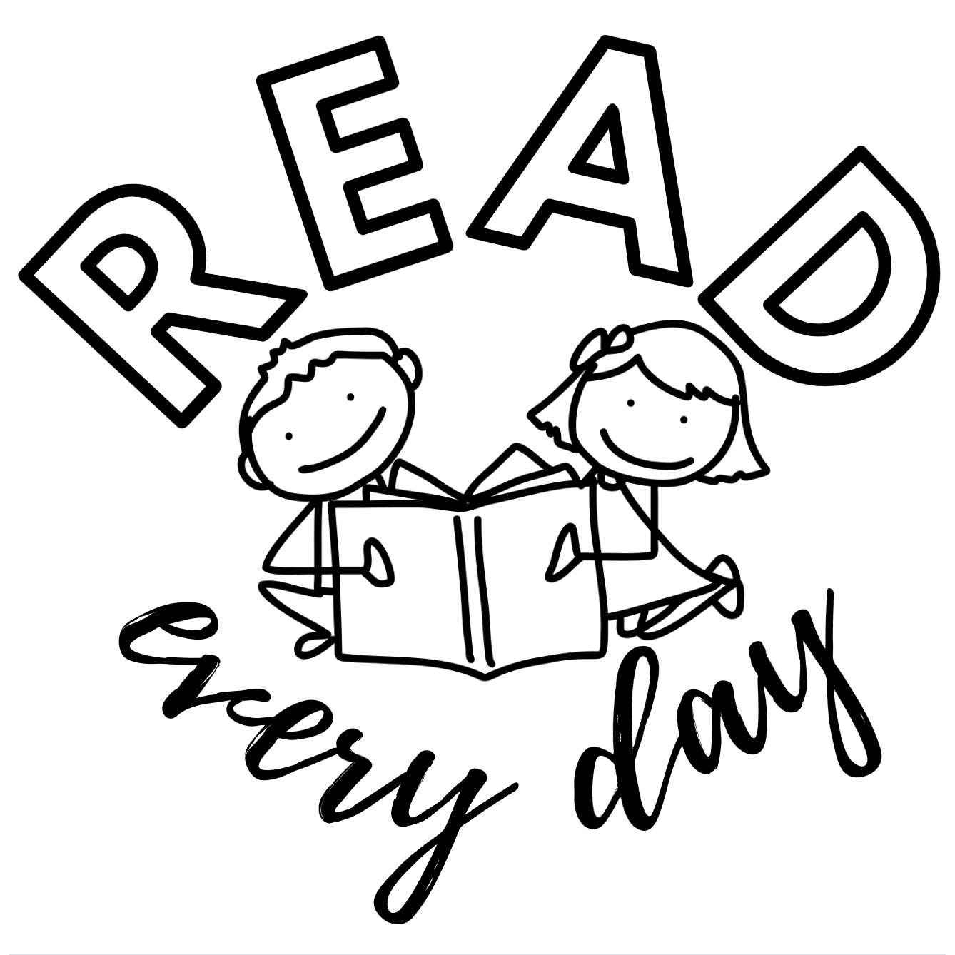 Black Stamp Set - 3 x Reading Teacher Stamps 30mm