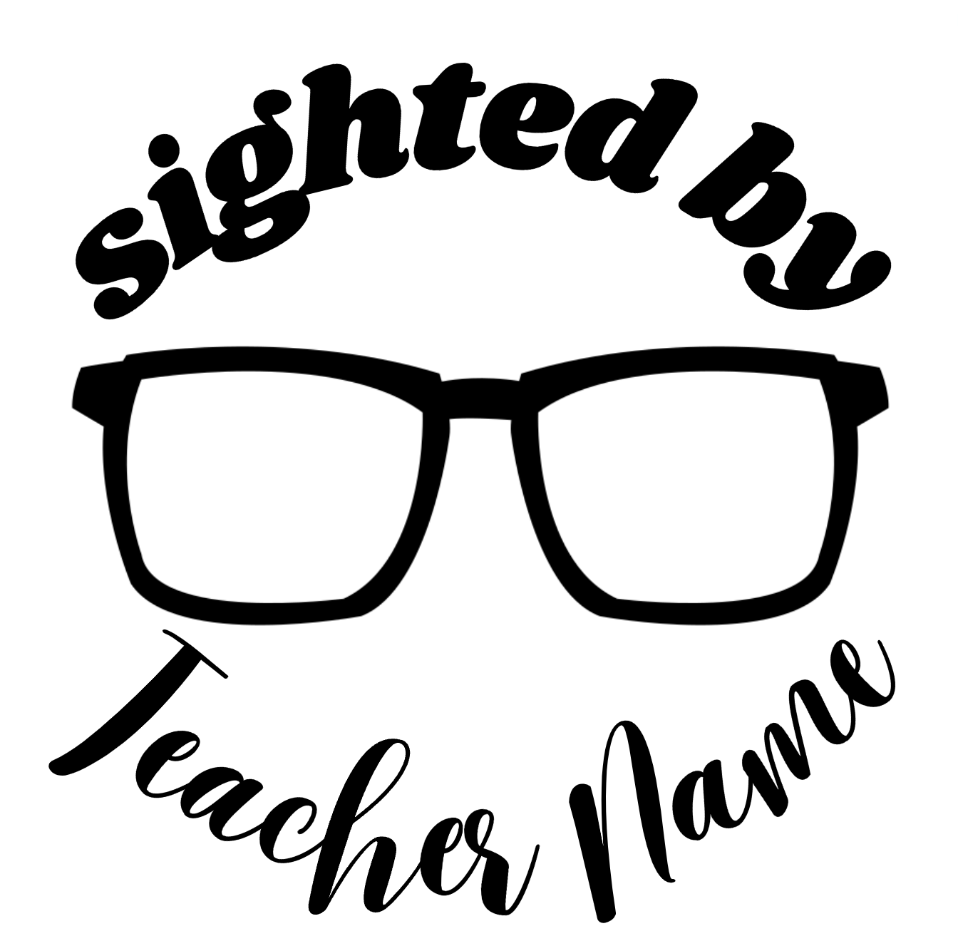 Black Stamp Set - 3 x Brainy Teacher Stamps 30mm