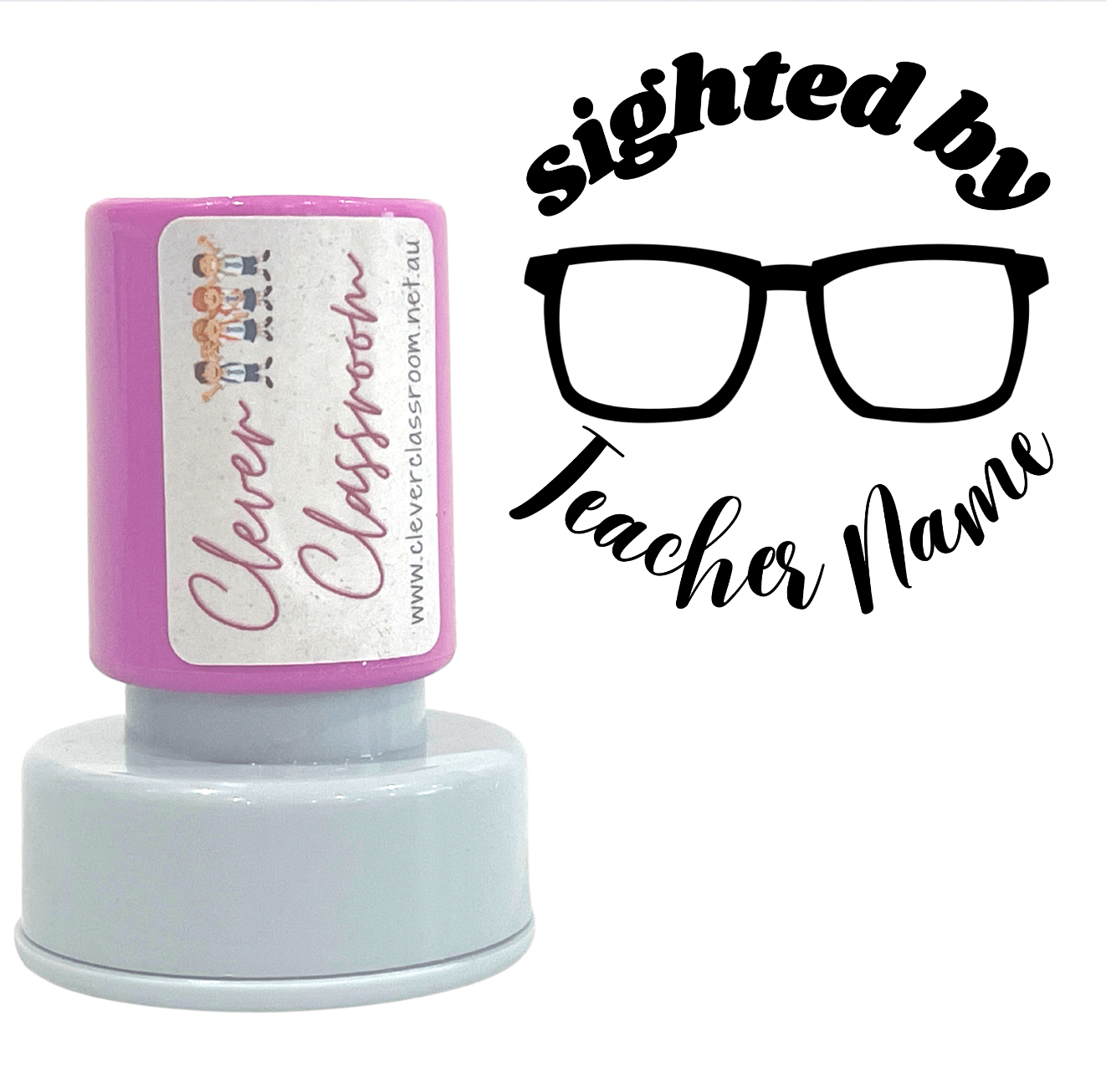 Gray Sighted by..... Teacher Stamp Self-inking 30mm round