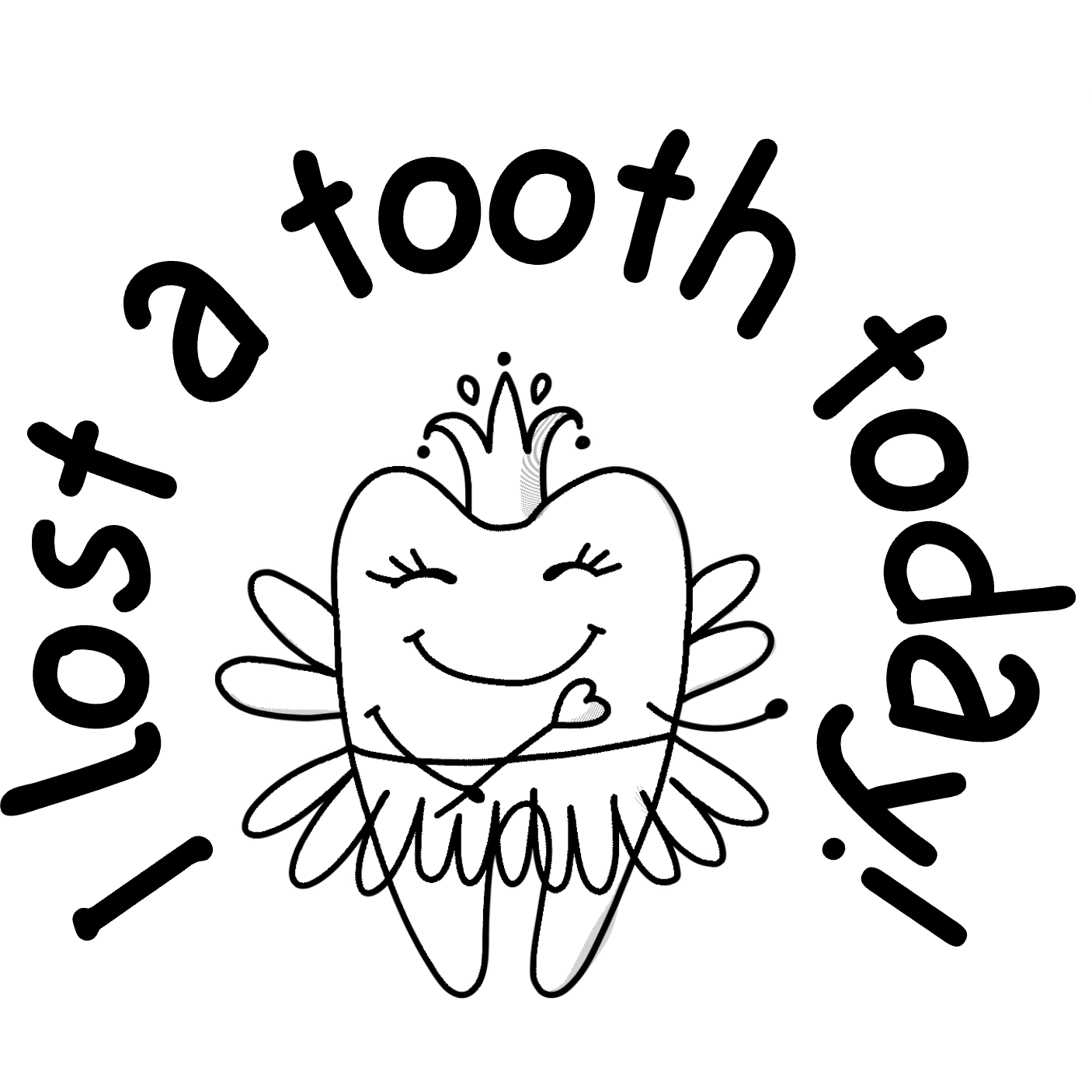 Black I lost a tooth today Teacher Stamp Self-inking 30mm round