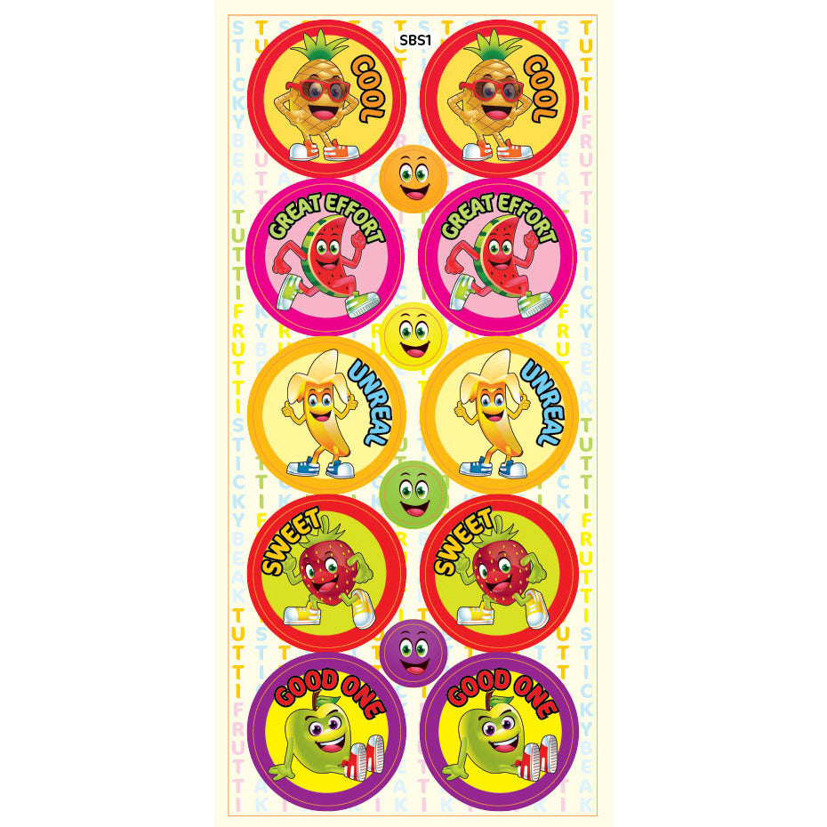 Maroon Tutti Frutti Scratch n Sniff Stickers - 84 stickers per pack