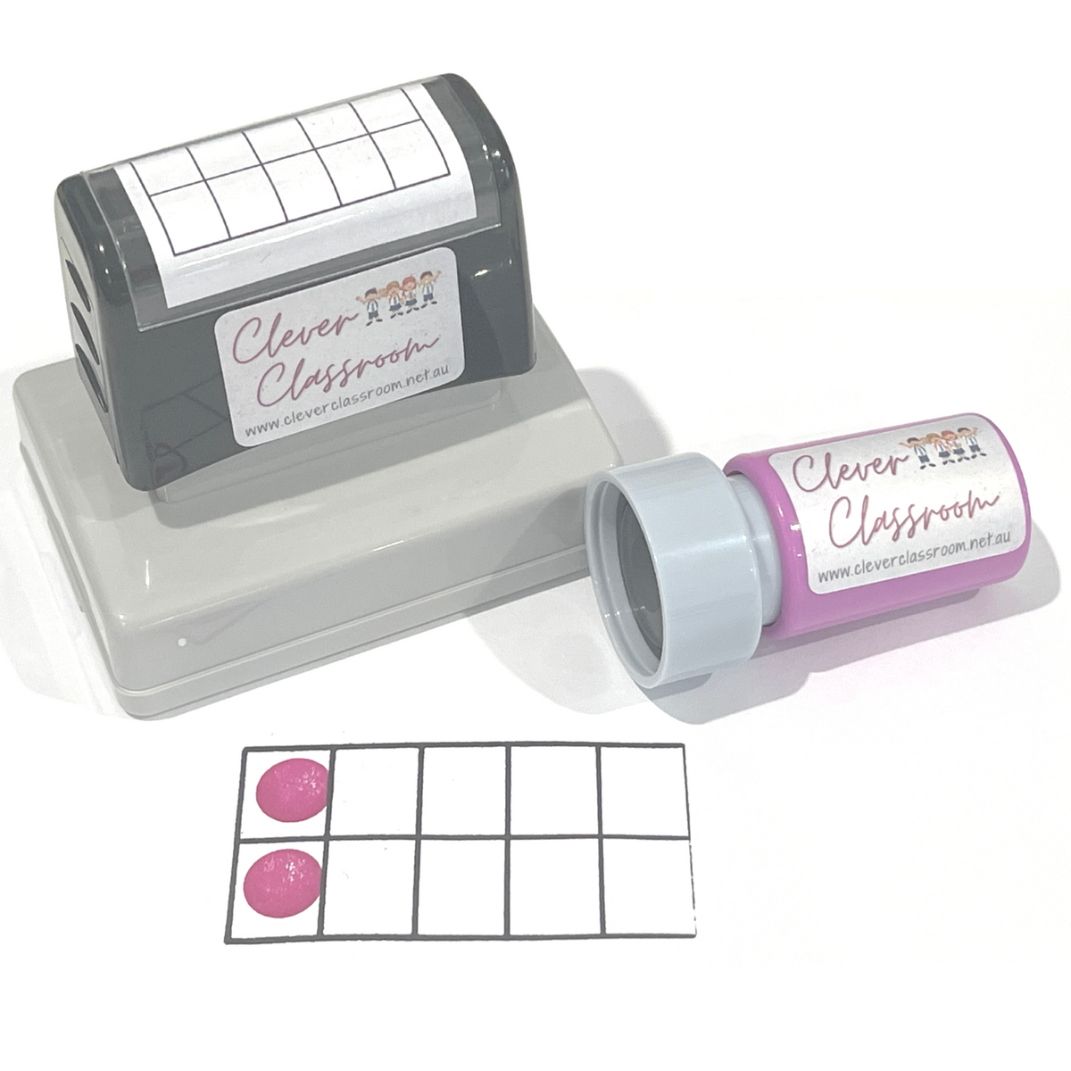 Light Gray Tens Frame Stamp Set - Two colours - 43 x 67mm PLUS 20mm stamps