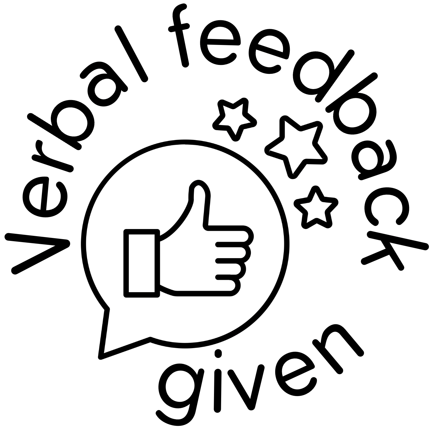 Black Stamp Set - 3 x Feedback Plus Stamps 30mm