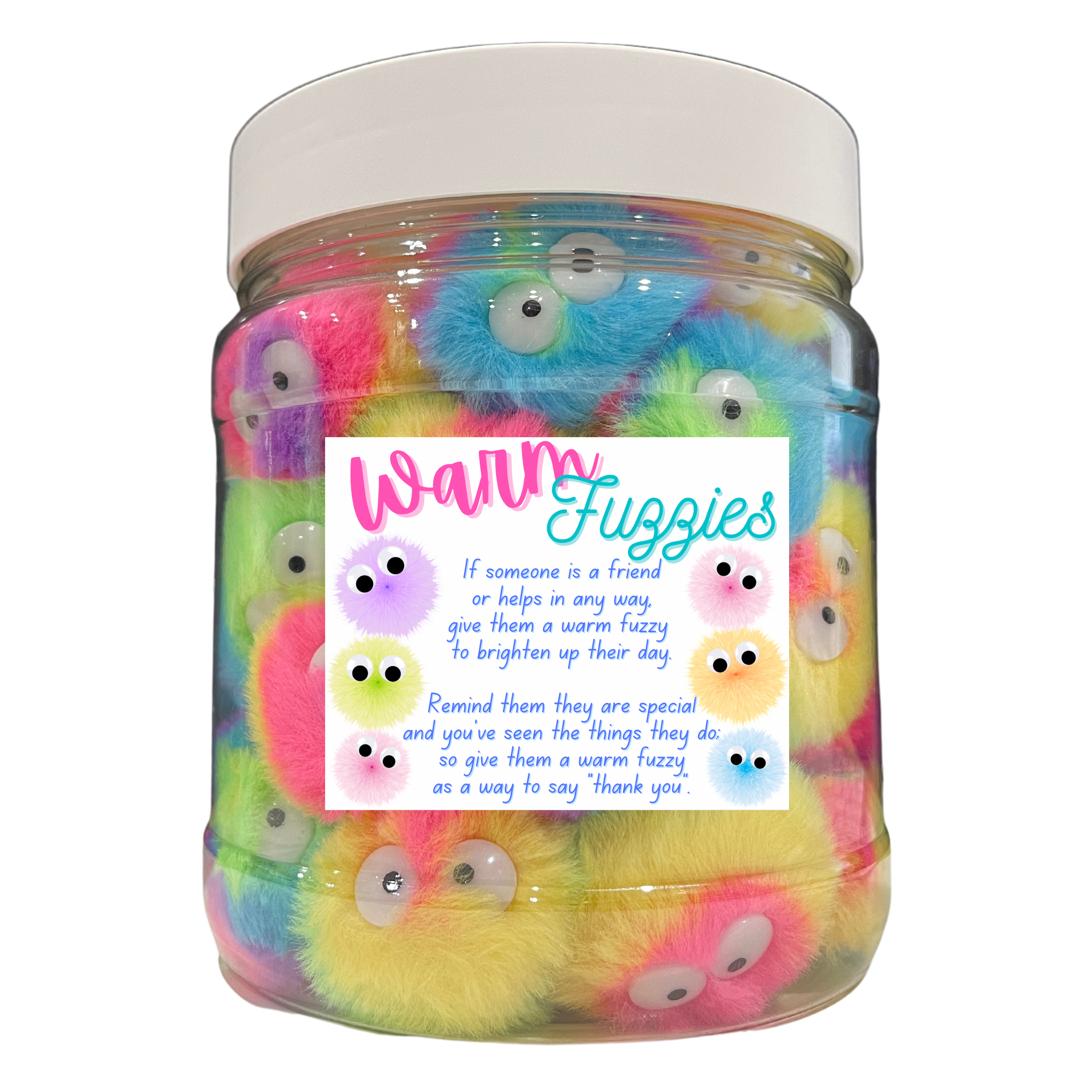 Rosy Brown Rainbow Warm Fuzzies - Jar of 30 Warm Fuzzies