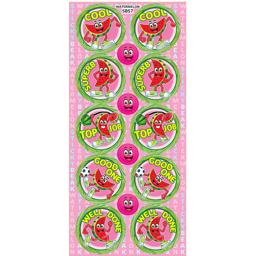 Thistle Watermelon Scratch n Sniff Stickers - 84 stickers per pack