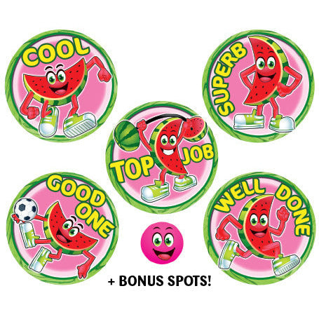 Dark Olive Green Watermelon Scratch n Sniff Stickers - 84 stickers per pack