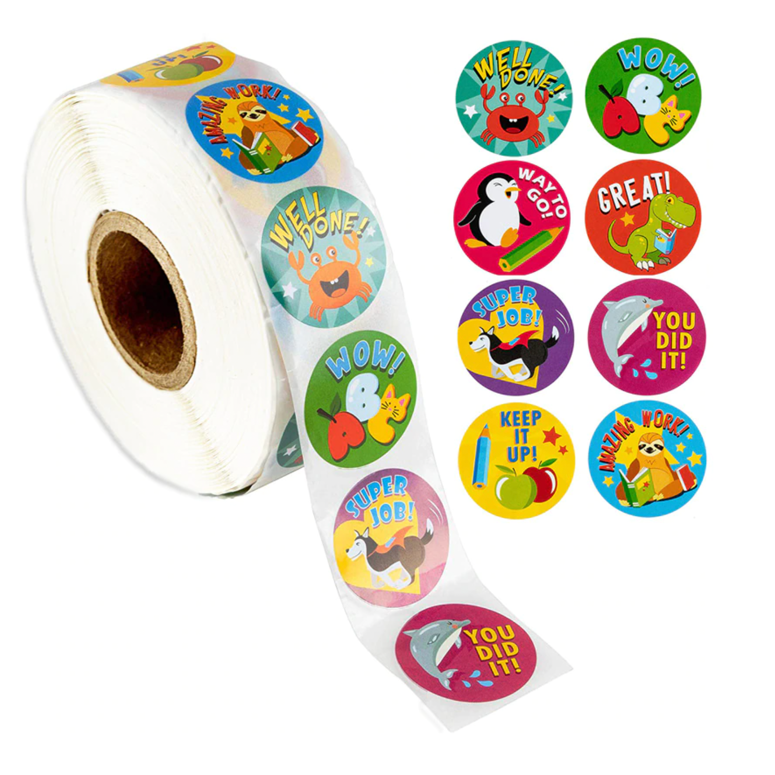 Sea Green Keep it Up! Stickers 500 on a roll - Colourful Teacher Merit Stickers