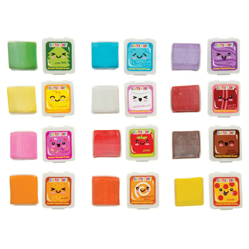 Light Gray NEW!! 12 Pack Whacky Whiffs Scented Kneadable Erasers