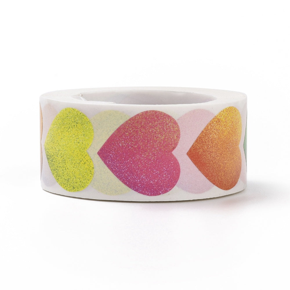 Light Gray *HEARTS NEW Gradient Stickers 500 on a roll - Colourful Teacher Merit Stickers