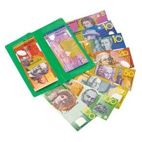 Rosy Brown Australian Notes with wallet