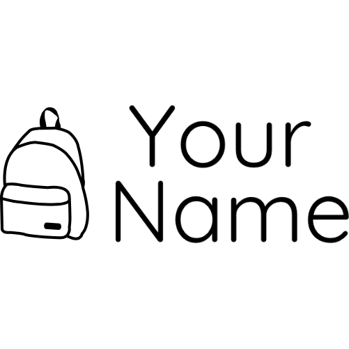 Black Clothing Stamp Backpack - Rectangle 18 x 54mm