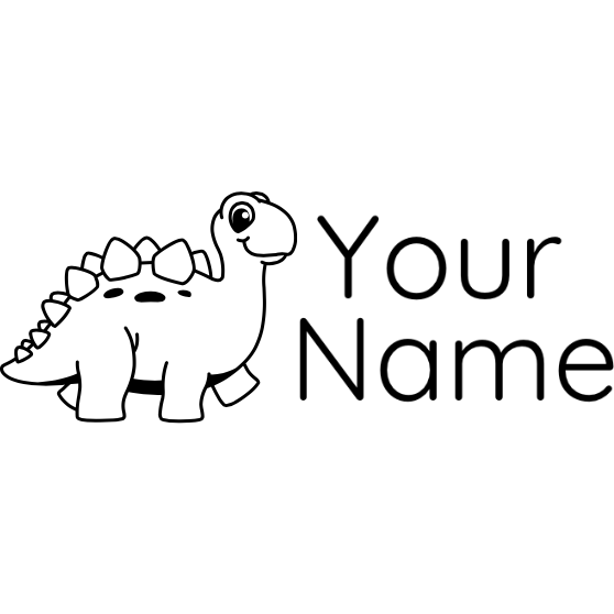 Black Clothing Stamp Dinosaur - Rectangle 18 x 54mm