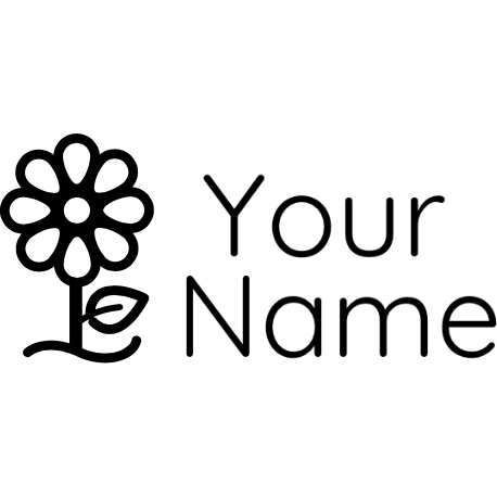 Gray Clothing Stamp Flower - Rectangle 18 x 54mm