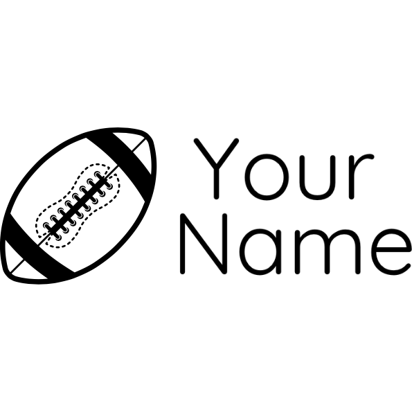 Gray Clothing Stamp Football - Rectangle 18 x 54mm