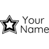 Gray Clothing Stamp Star - Rectangle 18 x 54mm