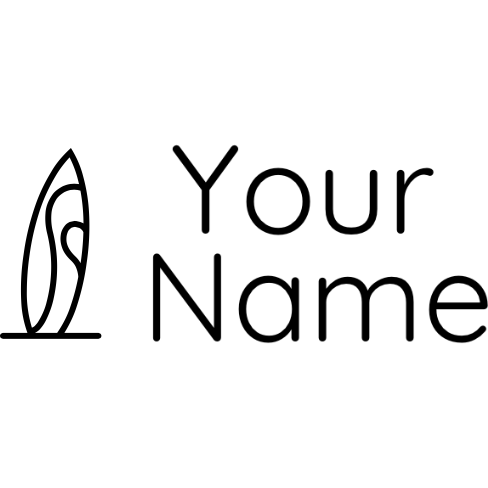 Black Clothing Stamp Surf - Rectangle 18 x 54mm