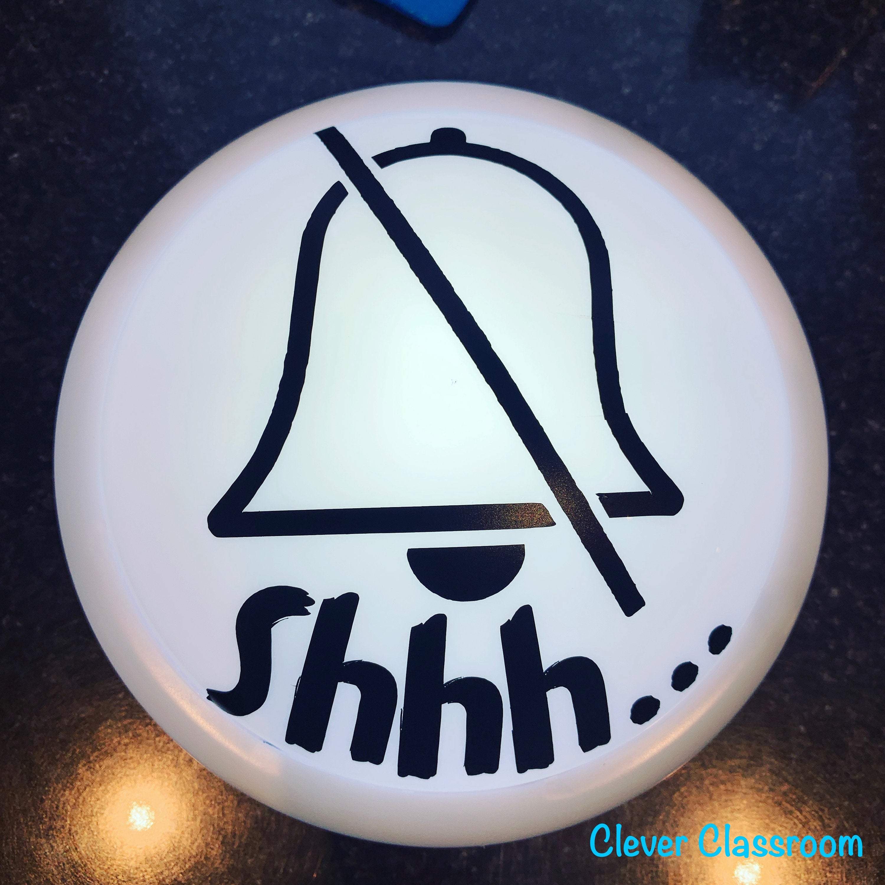 cleverclassroom-net-au - LARGE Silent symbol and "Shhh..." - Tap / Touch / Push Lights - 140mm / 5.5inch diameter - Tap Lights