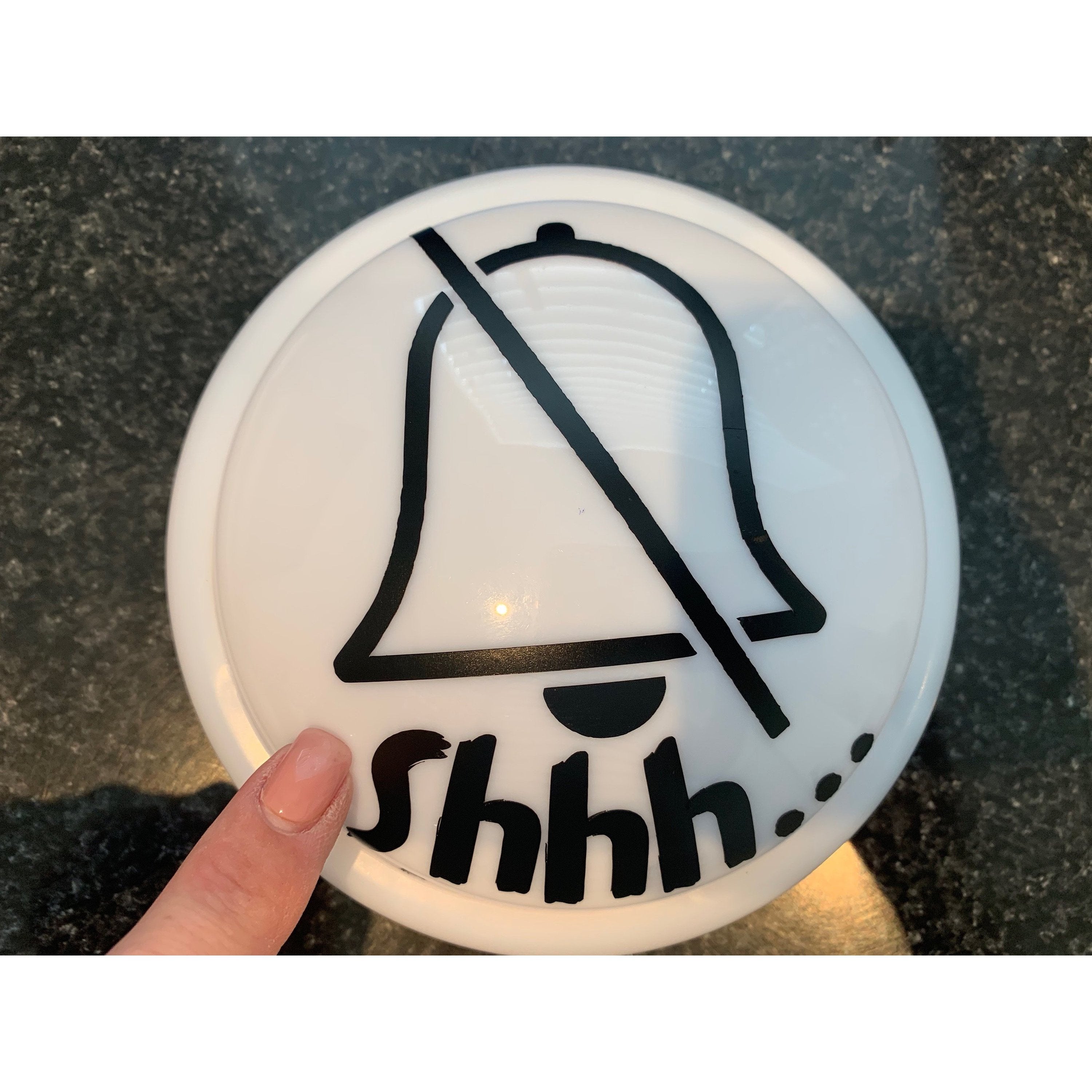 cleverclassroom-net-au - LARGE Silent symbol and "Shhh..." - Tap / Touch / Push Lights - 140mm / 5.5inch diameter - Tap Lights