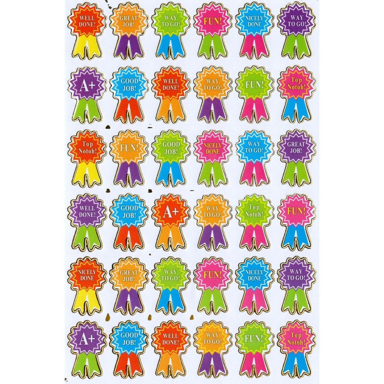 Dark Slate Blue Medallion Metallic award Stickers - 2 sheets 72 Stickers motivation good job top