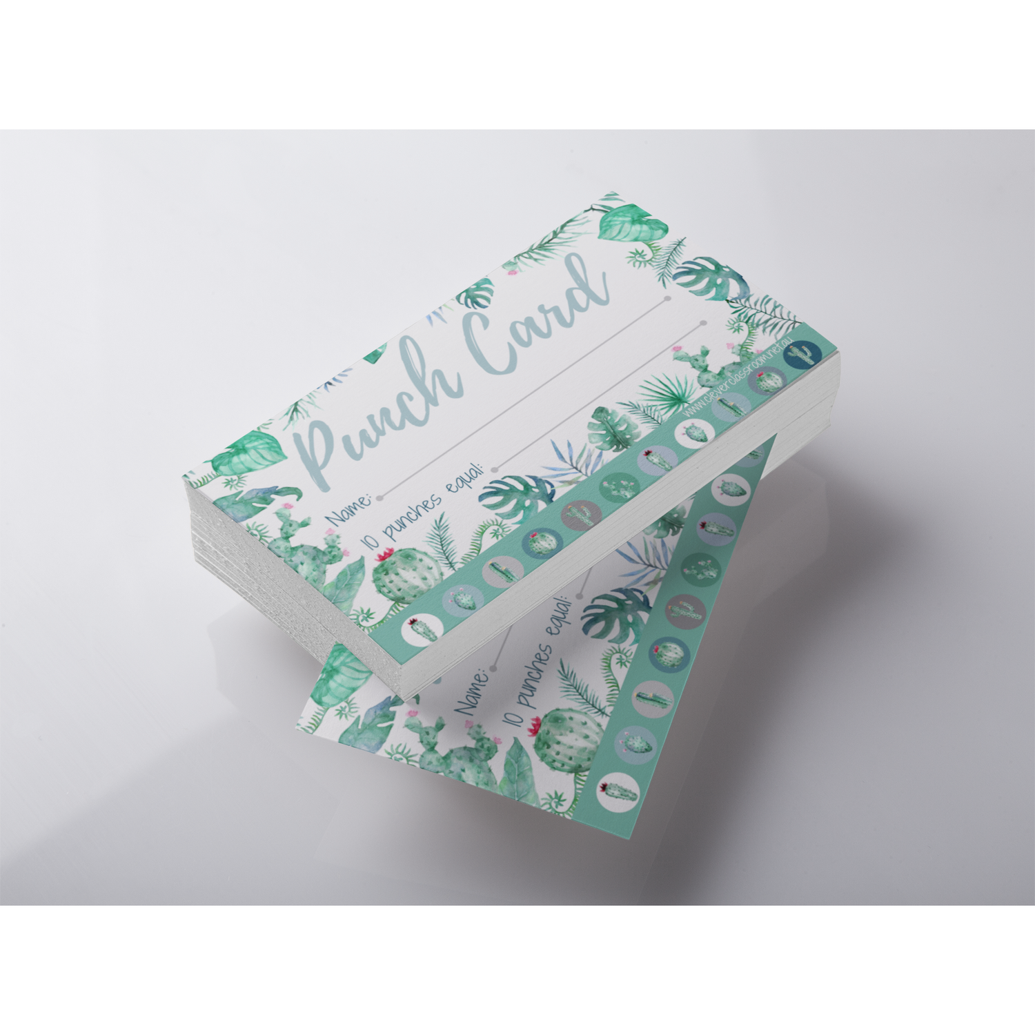 Light Gray Nature themed Punch Cards for Classroom rewards