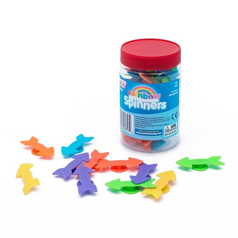 Light Gray Rainbow Spinners for maths games and activities