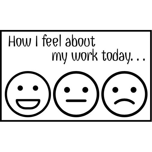 Gray Self Reflection How I feel about my work Teacher Stamp - Rectangle 32 x 55mm