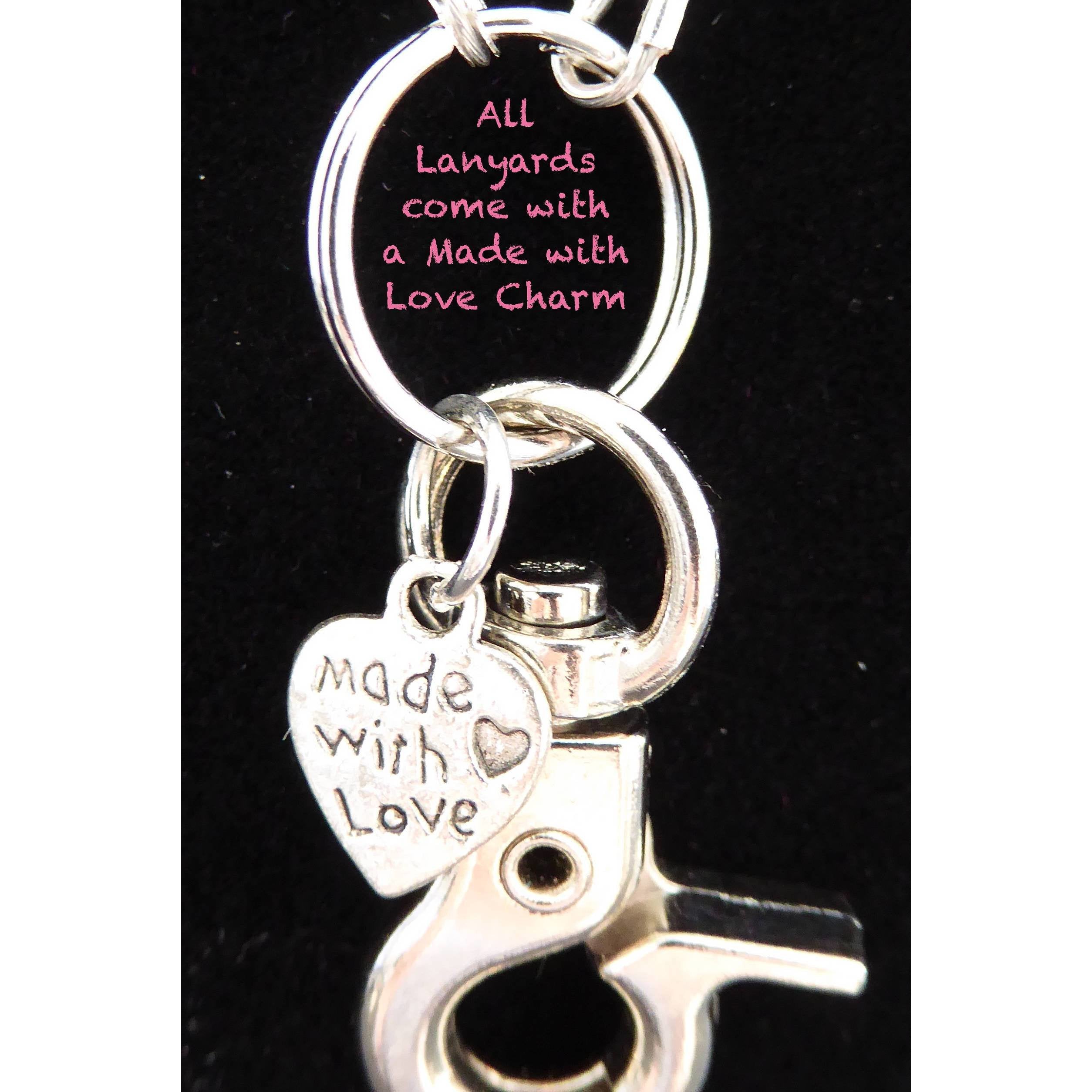 Shades of Blue Swarovski Crystal Lanyard - Full Length Lanyard - Clever Classroom