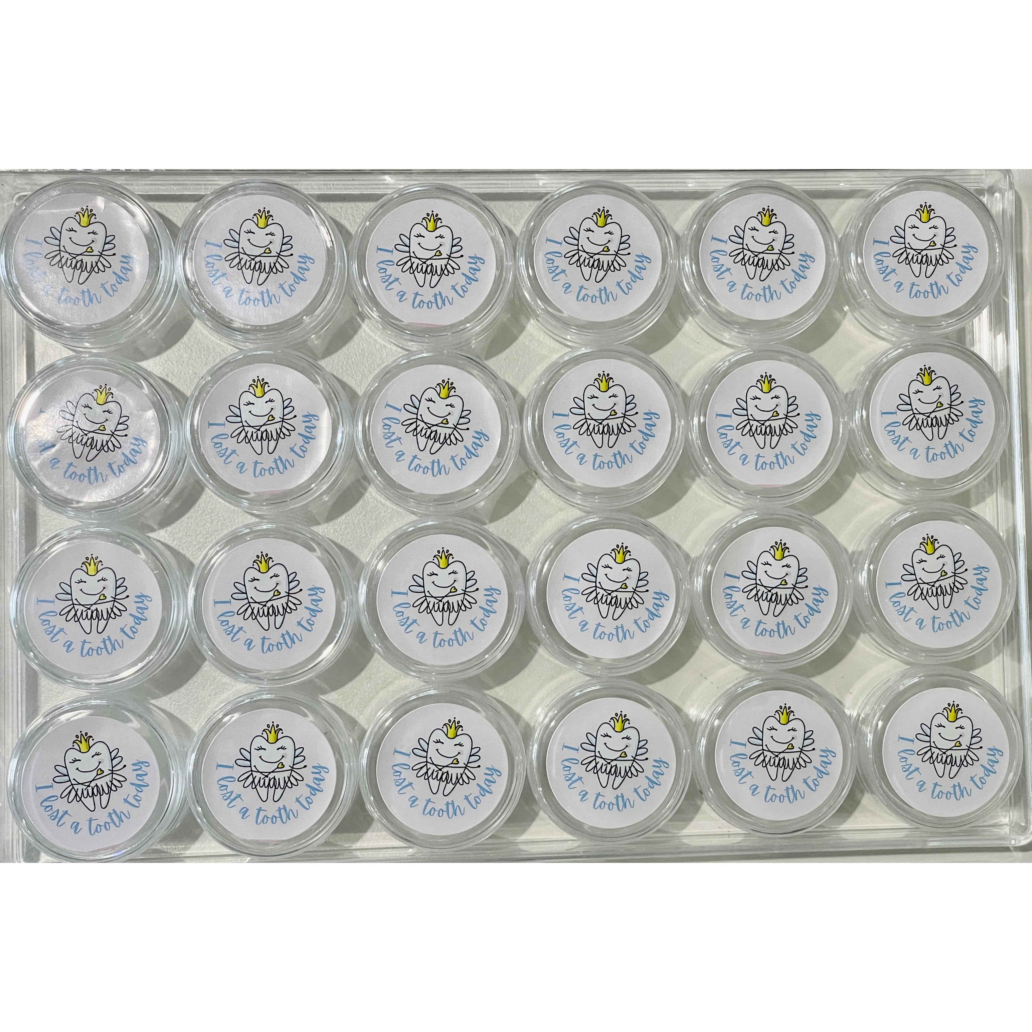 Gray Calm Tooth Fairy "I lost a tooth today" take home containers 24 set
