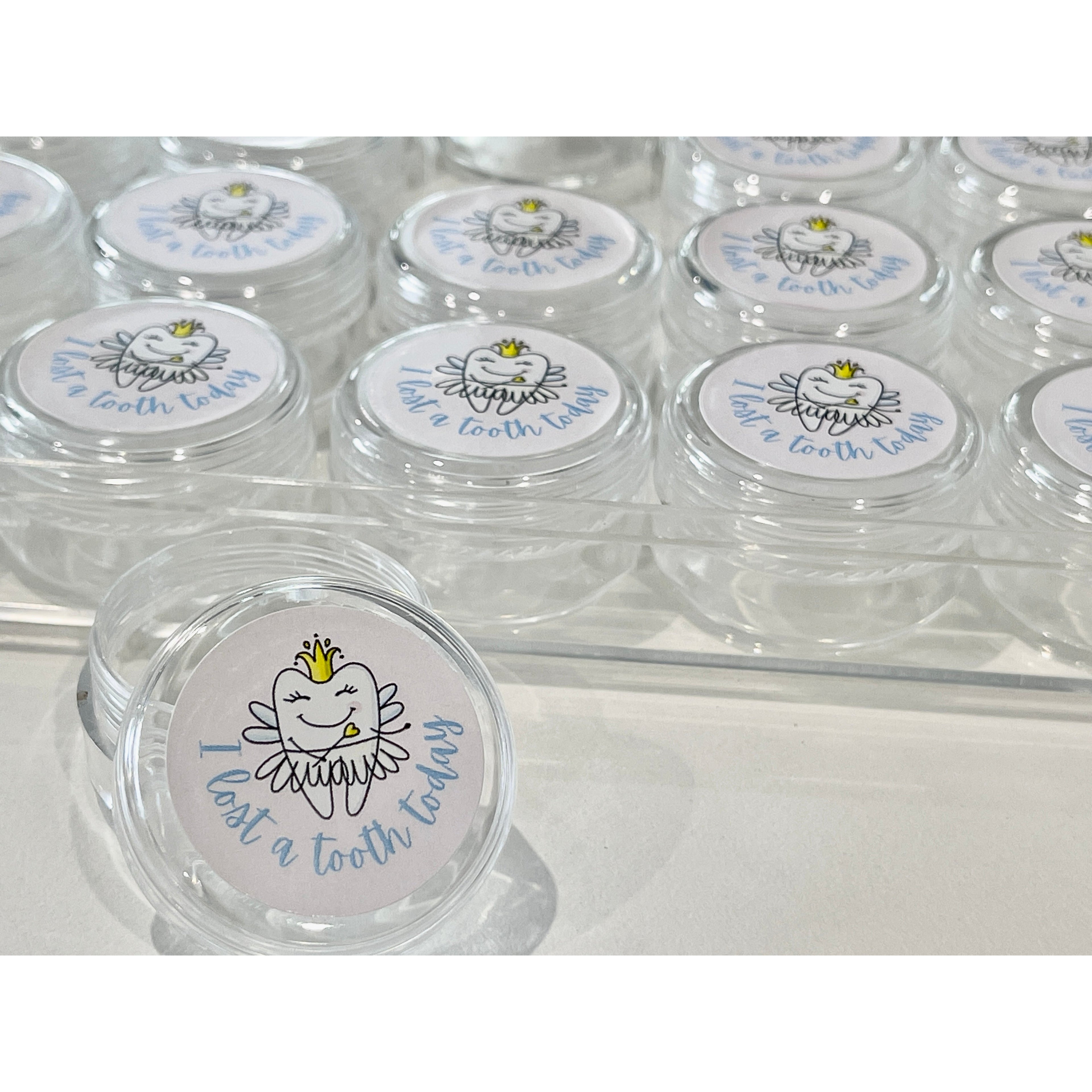 Gray Calm Tooth Fairy "I lost a tooth today" take home containers 24 set
