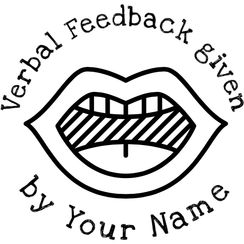 Gray Verbal Feedback Teacher 2 Stamp Self-inking 30mm round