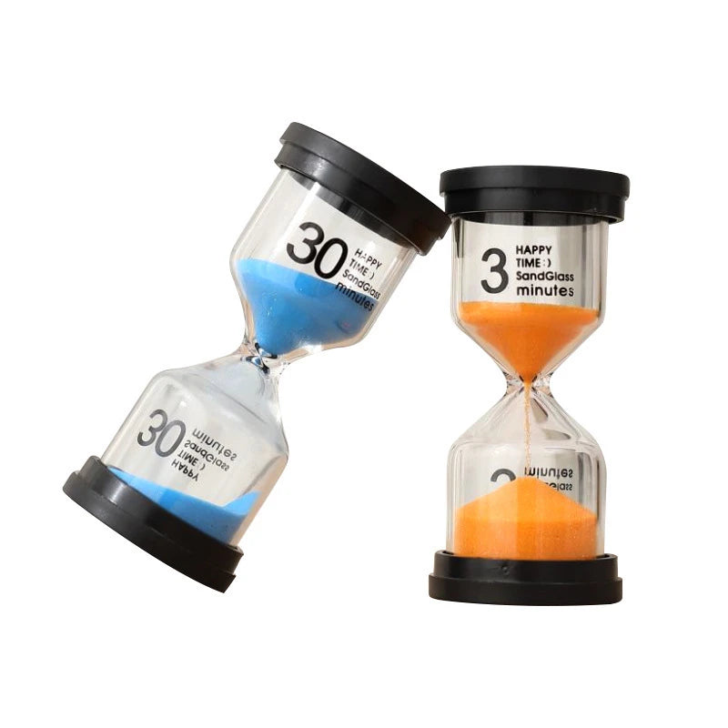 Set of 6 Large Sand Timers -  1 min, 3 min, 5 min, 10 min, 15 min &amp; 30 min.