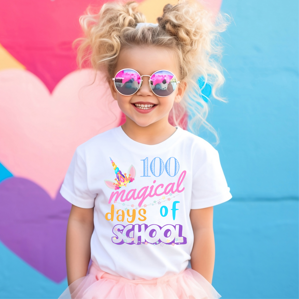 Kid's Magical Unicorn 100 Days of School t-shirt