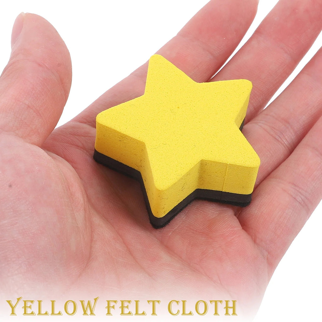 12 STARS Yellow Mini Magnetic Whiteboard Erasers