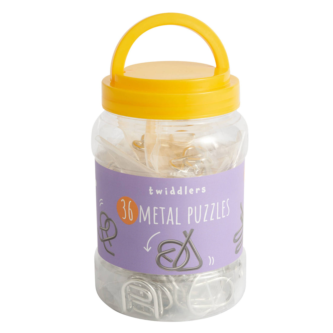 Tub of 36 Pieces Metal Wire IQ Brain Mind Teaser Puzzles